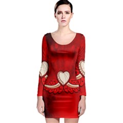 Love, Wonderful Elegant Heart Long Sleeve Bodycon Dress by FantasyWorld7