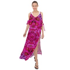 Flower Suprise To Love And Enjoy Maxi Chiffon Cover Up Dress by pepitasart