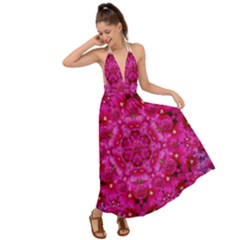 Flower Suprise To Love And Enjoy Backless Maxi Beach Dress by pepitasart