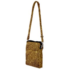 Gold Glitters Metallic Finish Party Texture Background Faux Shine Pattern Multi Function Travel Bag by genx