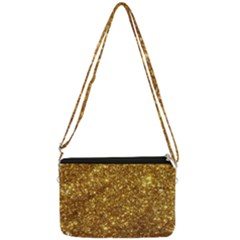 Gold Glitters Metallic Finish Party Texture Background Faux Shine Pattern Double Gusset Crossbody Bag by genx