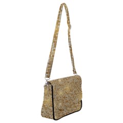 Retro Gold Glitters Golden Disco Ball Optical Illusion Shoulder Bag With Back Zipper by genx