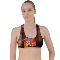 Cute Little Harlequin Criss Cross Racerback Sports Bra by FantasyWorld7
