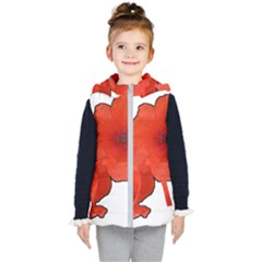 Coquelicots Fleurs Kids  Hooded Puffer Vest by kcreatif