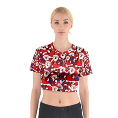 Nicholas Santa Christmas Pattern Cotton Crop Top by Wegoenart