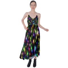 Star Colorful Christmas Abstract Tie Back Maxi Dress by Wegoenart