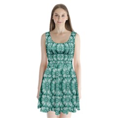 Sea And Florals In Deep Love Split Back Mini Dress  by pepitasart