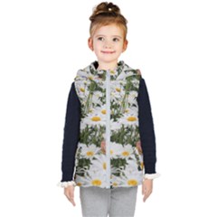 Champs De Marguerites Kids  Hooded Puffer Vest by kcreatif