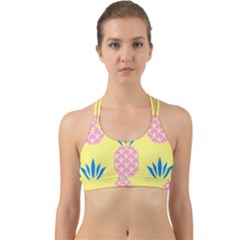 Summer Pineapple Seamless Pattern Back Web Sports Bra by Sobalvarro