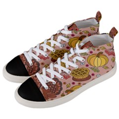 Thanksgiving Pattern Men s Mid-top Canvas Sneakers by Sobalvarro