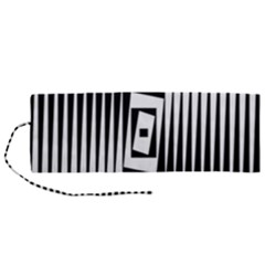 Background Black White Design Roll Up Canvas Pencil Holder (m) by Mariart