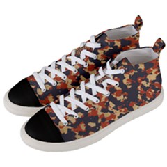 Aged Red, White, And Blue Camo Men s Mid-top Canvas Sneakers by McCallaCoultureArmyShop