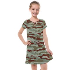 Brown And Green Camo Kids  Cross Web Dress by McCallaCoultureArmyShop