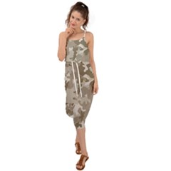 Tan Army Camouflage Waist Tie Cover Up Chiffon Dress by mccallacoulture