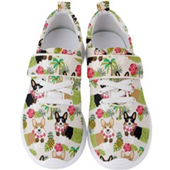 Corgis Hula Pattern Men s Velcro Strap Shoes by Sapixe