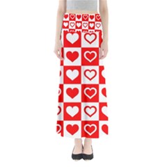 Background Card Checker Chequered Full Length Maxi Skirt by Sapixe