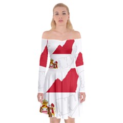 Monaco Country Europe Flag Borders Off Shoulder Skater Dress by Sapixe