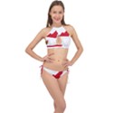 Monaco Country Europe Flag Borders Cross Front Halter Bikini Set View1