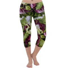 Salad Lettuce Vegetable Capri Yoga Leggings by Sapixe