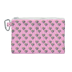 Patchwork Heart Pink Canvas Cosmetic Bag (large) by snowwhitegirl