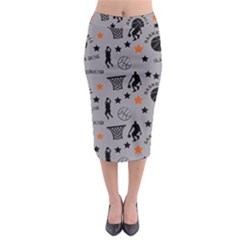 Slam Dunk Basketball Gray Midi Pencil Skirt by mccallacoulturesports