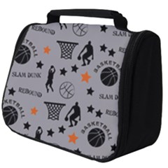 Slam Dunk Basketball Gray Full Print Travel Pouch (big) by mccallacoulturesports