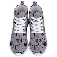 Slam Dunk Basketball Gray Women s Lightweight High Top Sneakers by mccallacoulturesports