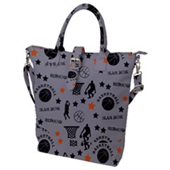 Slam Dunk Basketball Gray Buckle Top Tote Bag by mccallacoulturesports