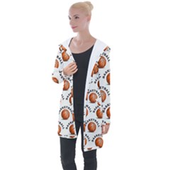 Orange Basketballs Longline Hooded Cardigan by mccallacoulturesports