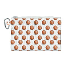 Orange Basketballs Canvas Cosmetic Bag (large) by mccallacoulturesports