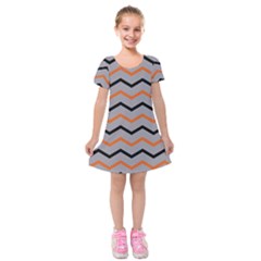 Basketball Thin Chevron Kids  Short Sleeve Velvet Dress by mccallacoulturesports