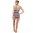 Basketball Thin Chevron High Neck One Piece Swimsuit View2