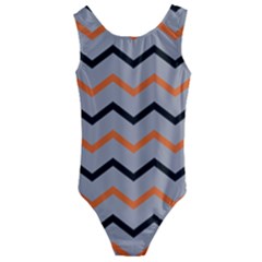 Basketball Thin Chevron Kids  Cut-out Back One Piece Swimsuit by mccallacoulturesports