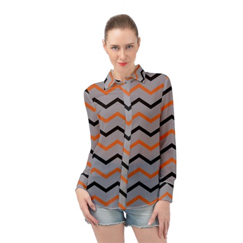 Basketball Thin Chevron Long Sleeve Chiffon Shirt by mccallacoulturesports