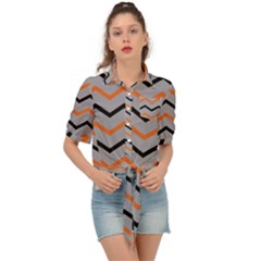 Basketball Thin Chevron Tie Front Shirt  by mccallacoulturesports