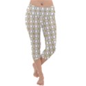 Gold Lattice Lightweight Velour Capri Yoga Leggings View1