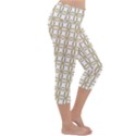 Gold Lattice Lightweight Velour Capri Yoga Leggings View3