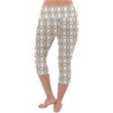 Gold Lattice Lightweight Velour Capri Yoga Leggings View4