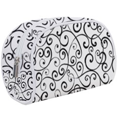 Black And White Swirls Makeup Case (large) by mccallacoulture