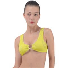 Yellow Pineapple Background Ring Detail Bikini Top by HermanTelo