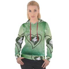 Music, Piano On A Heart Women s Overhead Hoodie by FantasyWorld7