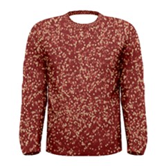 Burgundy Red Confetti Pattern Abstract Art Men s Long Sleeve Tee by yoursparklingshop