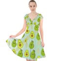 avocado love Cap Sleeve Front Wrap Midi Dress View1