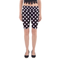 Black With White Polka Dots Yoga Cropped Leggings by mccallacoulture