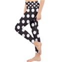 Black with White Polka Dots Lightweight Velour Classic Yoga Leggings View3