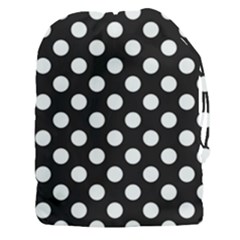 Black With White Polka Dots Drawstring Pouch (3xl) by mccallacoulture