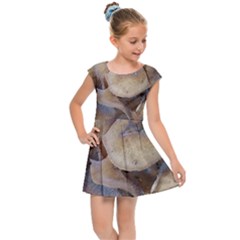 Close Up Mushroom Abstract Kids  Cap Sleeve Dress by Fractalsandkaleidoscopes