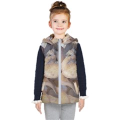 Close Up Mushroom Abstract Kids  Hooded Puffer Vest by Fractalsandkaleidoscopes