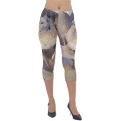 Close Up Mushroom Abstract Lightweight Velour Capri Leggings  by Fractalsandkaleidoscopes