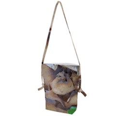 Close Up Mushroom Abstract Folding Shoulder Bag by Fractalsandkaleidoscopes